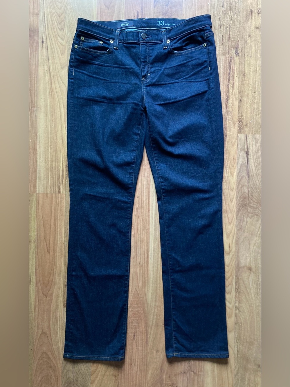J Crew Bootcut Women’s 33x34 Regular 16 Dark Wash Stretch Denim Blue Jeans